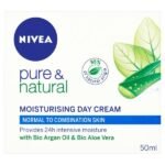 Nivea Pure & Natural Moisturising Cream: Normal/Combination  Day cream 50ml - Image 2