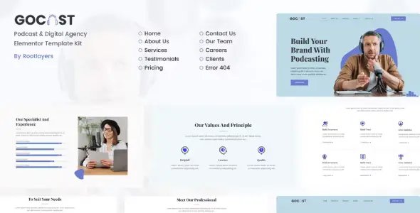 Gocast – Podcast & Digital Agency Template Kit