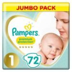 Pampers New Baby Size 1 Jumbo Pack 72 Nappies