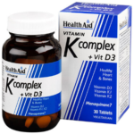 HealthAid Vitamin K Complex + Vit D3 30 Vegetarian Tablets