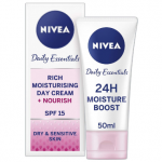 NIVEA Face Cream Rich Moisturiser for Dry & Sensitive Skin 50ml