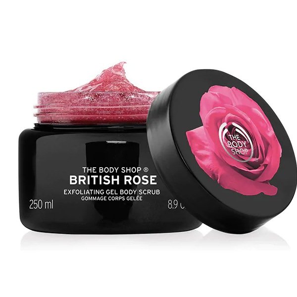 The Body Shop British Rose Exfoliating Gel Body Scrub 250 ml in bd