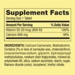Spring Valley Calcium & Vitamin D3 Mineral Supplements Unflavored 250 Tablets - Image 2