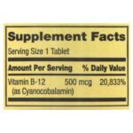 Spring Valley Vitamin B12 Tablets 500mcg 100 Count - Image 3