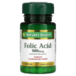 Nature's Bounty Folic Acid 800mcg Tablets Maximum Strength 250 Tablets
