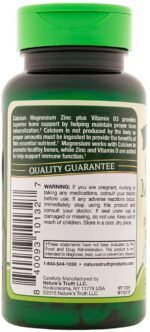 Nature's Truth Calcium Magnesium Zinc 90 Tablets - Image 2