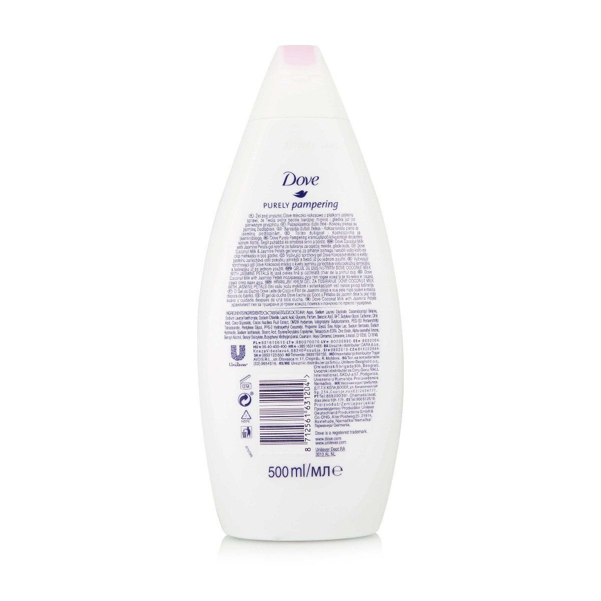 Dove Relaxing Coconut Milk and Jasmine Petal Shower Gel 500ml - Image 2