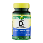 Spring Valley Vitamin D3 Supplement 10 mcg 400 IU 200 Softgels