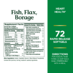 Nature's Bounty Fish, Flax, Borage With Omega 3-6-9, 1200mg 72 Softgels - Image 3