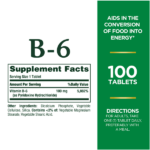 Nature's Bounty Vitamin B-6 100mg 100 Tablets - Image 2
