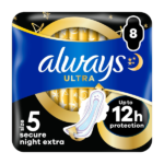 Always Ultra Size 5 Secure Night Extra Plus Wings Sanitary Towels 8 Pack