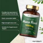 Horbaach Maca Root 5000mg for Women & Men 180 Vegan Tablets - Image 2