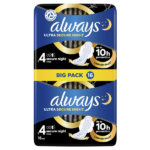 Always Sanitary Towels Secure Night With Wings Size 4X16
