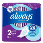 Always Ultra Long (Size 2) Sanitary Pads With Wings 12 Pads
