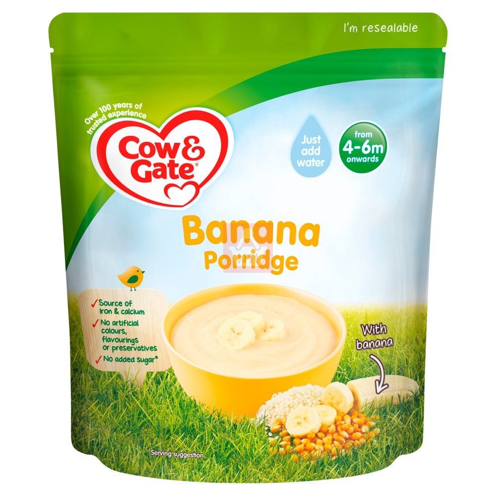 Cow & Gate Banana Porridge Baby Cereal (4-6 Month) - 125g (UK) - Image 1