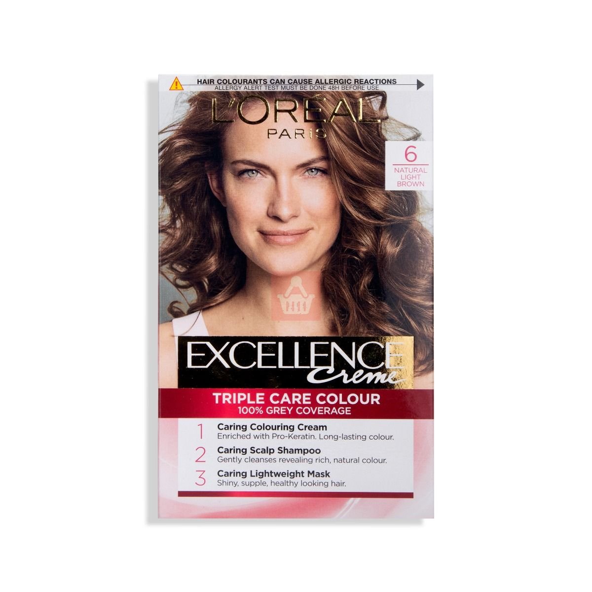 Loreal Excellence Triple Care Cream Colour Natural Light Brown 6 - Image 1
