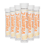 Vitamin Store Vitamin C and Zinc Effervescent Tablets Orange Flavoured Suitable for Vegans 6 Packs of 20