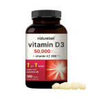 NatureBell Vitamin D3 50,000 iu with K2 200mcg 180 Softgels