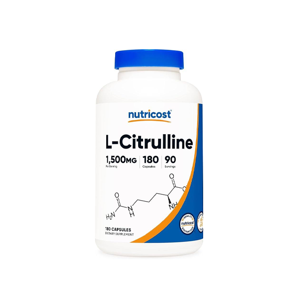 Nutricost L-Citrulline 1500mg 180 Capsules 750mg Per Capsule Gluten Free Non-GMO
