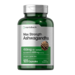 Horbäach Ashwagandha Supplement Max Strength 120 Capsules Non-GMO Gluten Free