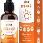 NutraChamps Kids Vitamin D3+ K2 Drops, Vitamin D3 & K2 MK-7, Liquid Vitamin D for Kids 1000IU Healthy Bones Heart & Immune System Sugar Free 60ml
